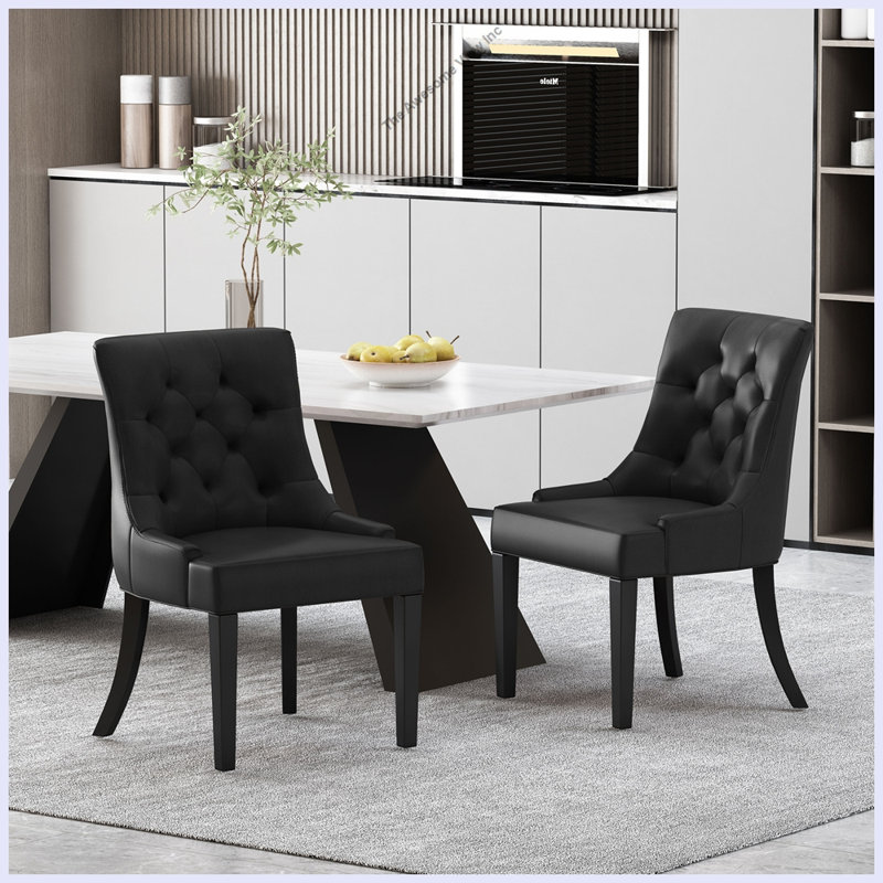Chaise rembourrée Modern, Noir