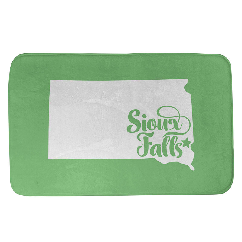 Tapis rectangulaire antidérapant pour salle de bain, L 21 po x L 34 po, Vert, Sioux Falls, Dakota du Sud