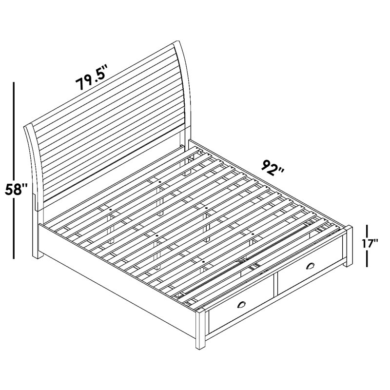 Sleigh Storage Bed, King