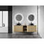 Meuble-lavabo mural 72 po avec lavabo d'art en céramique, 1 tablette de rangement, 4 portes à fermeture douce, rangement Kd, contreplaqué, organisation moderne