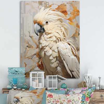 Perroquet beige à plumes élégance II