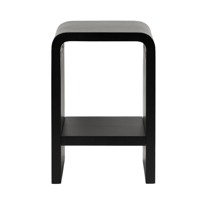 Ladessa Solid Wood 2-Tier End Table, Black