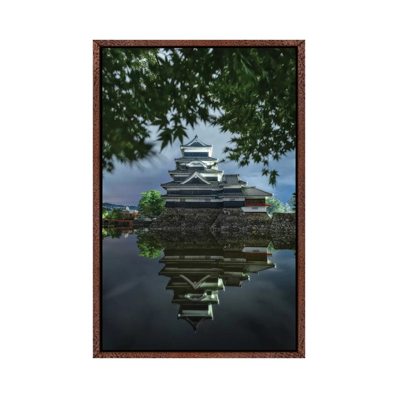 Matsumoto Castle IX 1 Piece Wall Art on Canvas, 101.6cm H x 66.04cm W x 3.81cm D, Classic Brown Wood Framed