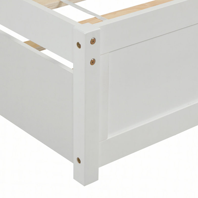 Lit plateforme Artra avec tête de lit, Lit simple, Blanc, Tiroir