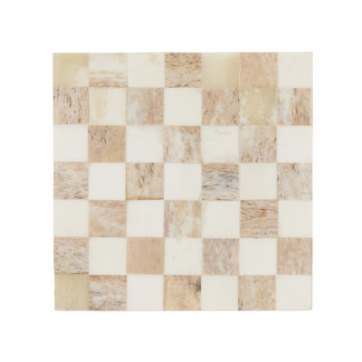 Sous-verres en damier (ensemble de 4) - Sous-verres à motif carré pour table basse, table de salle à manger et réception