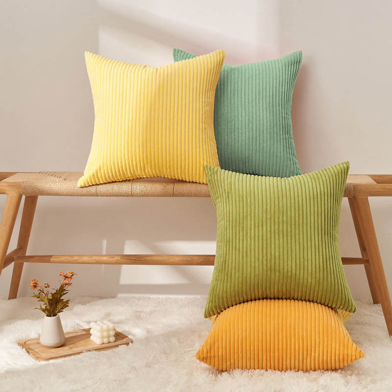 Corduroy Striped Corduroy Pillow Cover Square Modern Gradient Pillow Cases for Sofa,  Decorative Cushion Cover, 20"H x 20"W