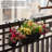  Set Of 3 Metal Hanging Railing Planters With Detachable Hooks Decorative Outdoor Set For Balcony Patio Deck Or Fence Ideal For Displaying Flowers Succulents Herbs And Cascading Plants