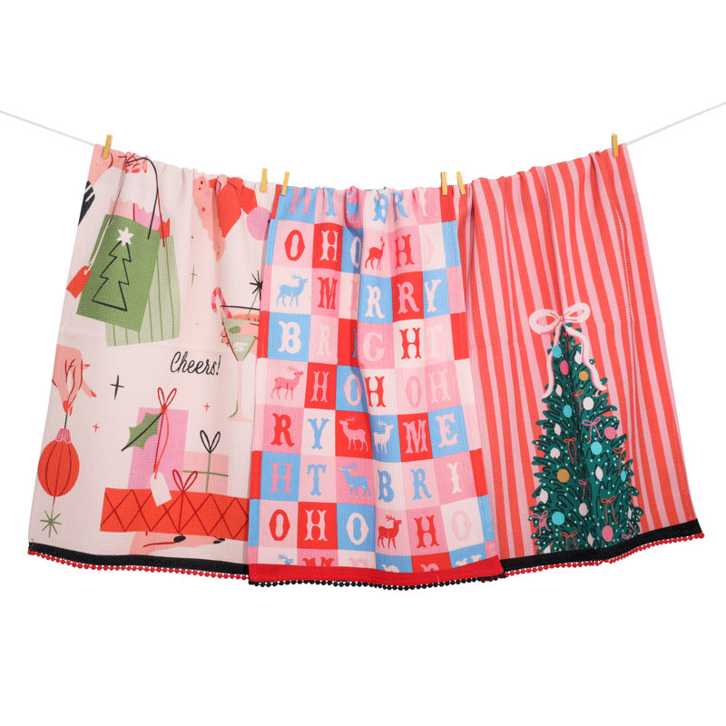 Merry & Bright Modern Holiday Kitchen Towel Set