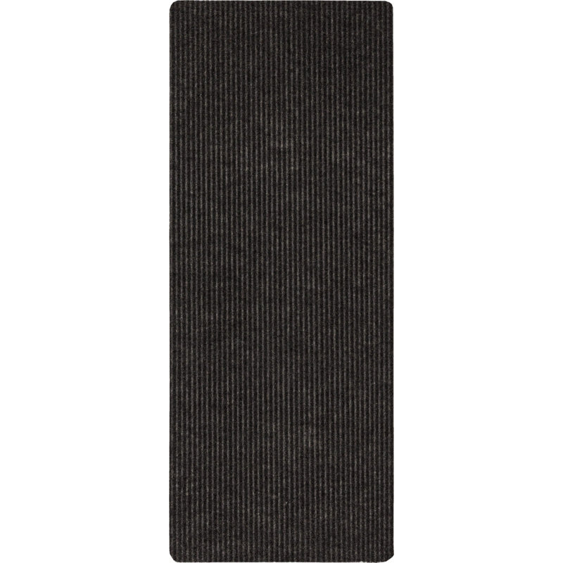 Double Play Ribbed Low Pile Moisture Absorbant Stain/Fade Resistant Non-Slip Indoor/Outdoor Doormat, 24" x 60", Charcoal