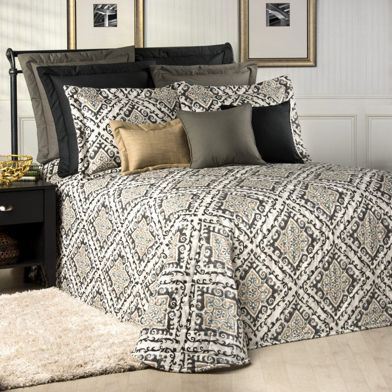 Bangla Traditional Cotton Ikat Bedspread, Twin Bedspread