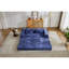 Lit convertible convertible bleu foncé à 2 places avec cadre de forme fixe, tissu chenille pour petits appartements, aucun assemblage requis, salon modulaire modulaire-1501094621