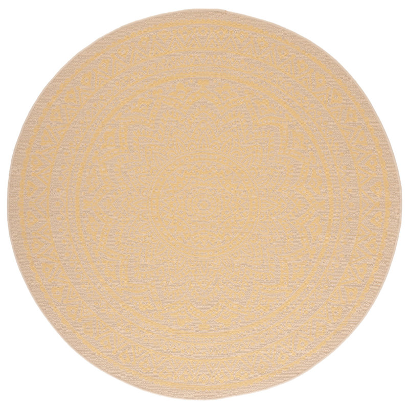 Tapis intérieur / extérieur beige Michalski, Rond 6 pi 7 po