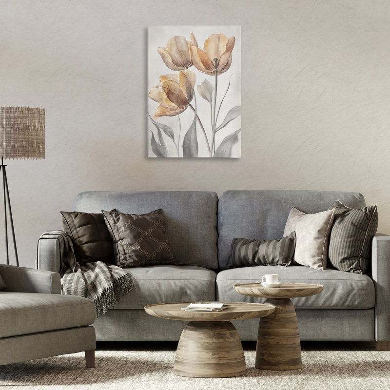 Pressed Poppies Florals Canvas, design par Petal Prints Design, H 24 po x l 16 po