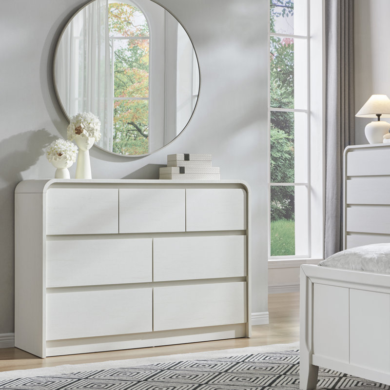 Commode 7 tiroirs Maud, Blanc