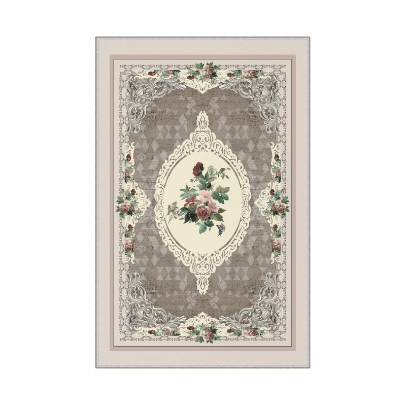 Stylish Hall Carpet (3.3 x 4.9 ft), 100% Polyester, 0.3 in Pile Height | Antibacterial, Non-Slip PVC Dot Underside | Woven Design with 3D Digital Printing | Machine Washable, Perfect for Home Décor & Comfort