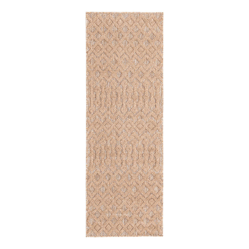 Tapis intérieur / extérieur beige Groce, Tapis de couloir 2 pi x 6 pi