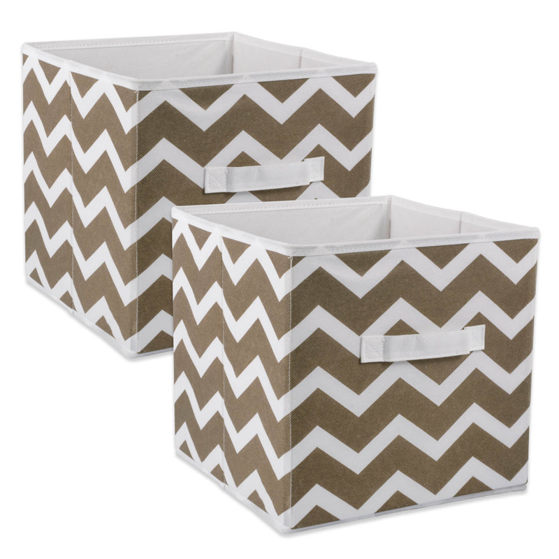 Ebern Designs Amarillis Fabric Bin, 11" H x 11" W x 11" D, Brown