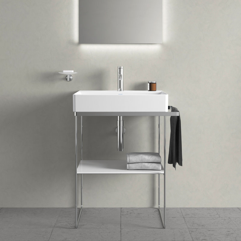 Duravit DuraSquare 26.125" Wall Mounted Single Bathroom Vanity Base Only, Chrome