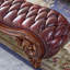 Banc rembourré en cuir véritable