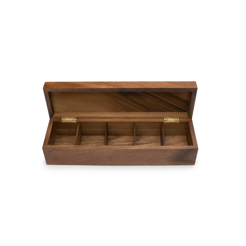 Ironwood Gourmet Gourmet Wood Tea Box, 3.75" H x 14.75" W x 4.38" D