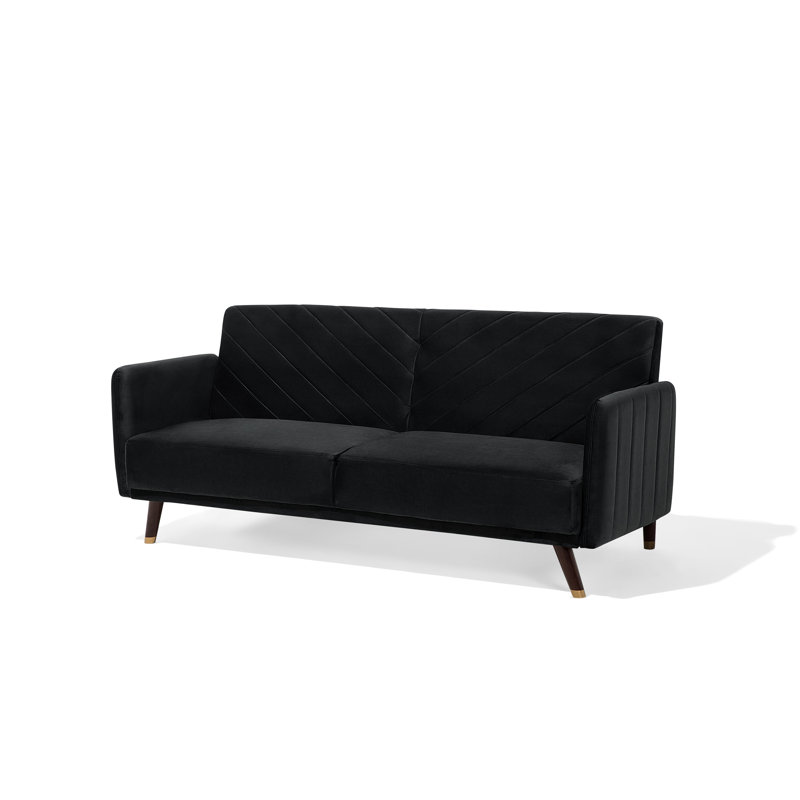 Sinead 3 Seater Velvet Sleeper, Black