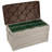 Suncast 78 Gallon Water Resistant Resin Deck Box with Wheels in Light Taupe/Mocha