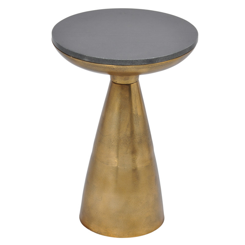 Gravesend End Table, Black, Brass