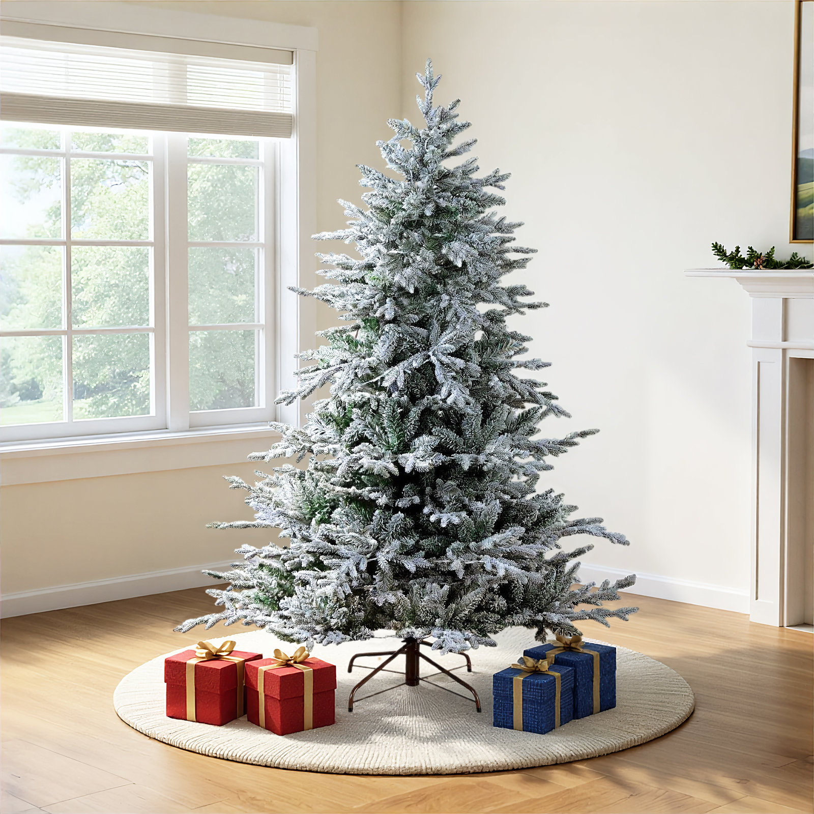 Frosted Pre-Lit Fir Christmas Tree, 6'