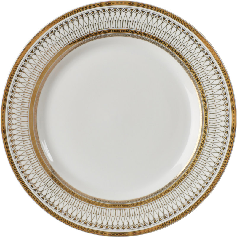 Bridgette 10.25" Dinner Plate, White / Gold