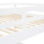 Lit superposé grand, lit gigogne en bois blanc avec rails, structure en pin massif, lit peu encombrant en bois, lit gigogne simple TG
