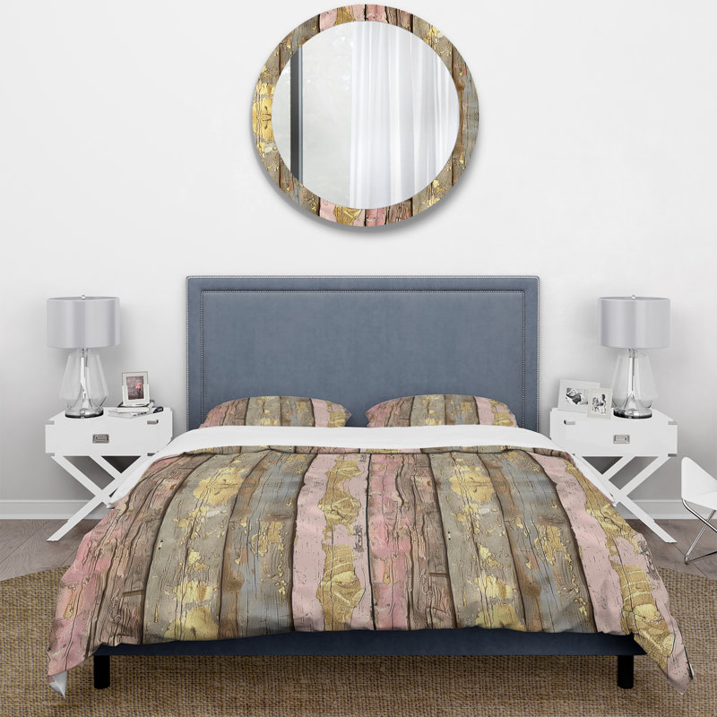 Ensemble de housse de couette Vintage Barnwood Charm, Housse de couette pour grand lit + 2 taies décora