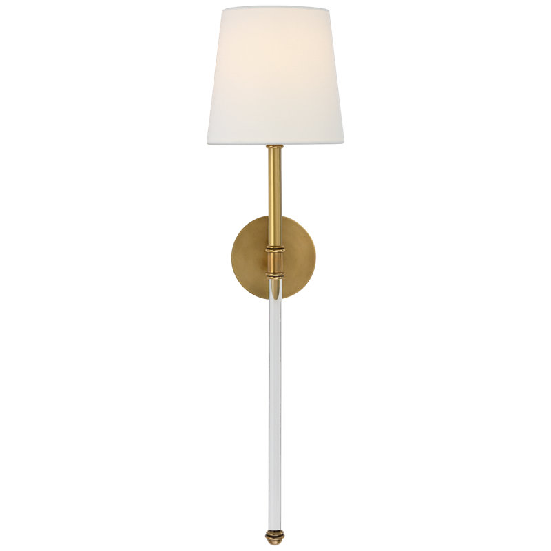 Suzanne Kasler Camille Large Tail Sconce, Hand-Rubbed Antique Brass, Fabric