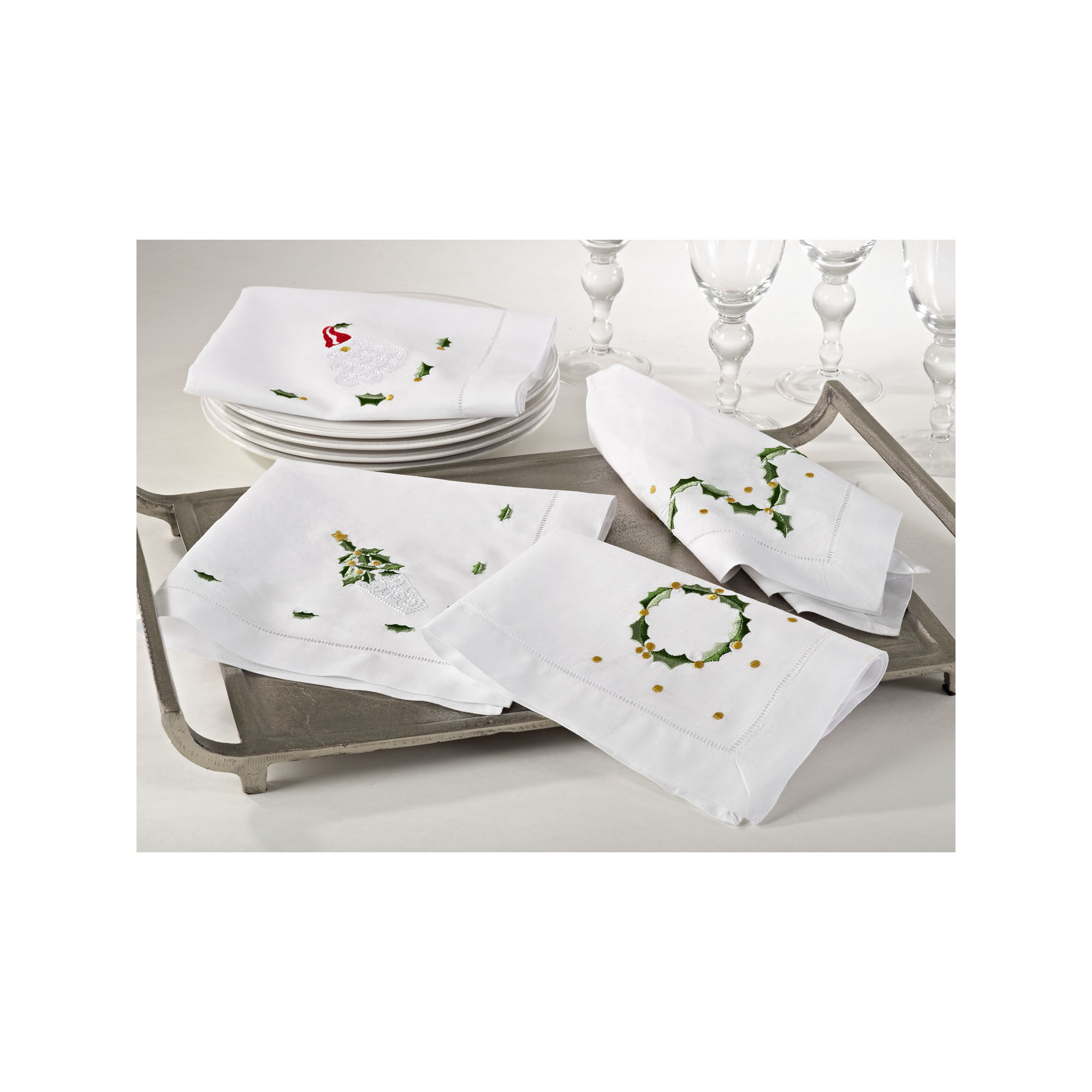 Christmas Hemstitched Holiday 20" Napkin