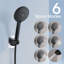 Pomme de douche, pomme de douche à pluie haute pression de 10 pouces / combiné de douche à main avec bras d'extension de 11 pouces, pomme de douche anti-fuite réglable à 6 réglages avec support / tuyau, hauteur / angle réglable-122404480