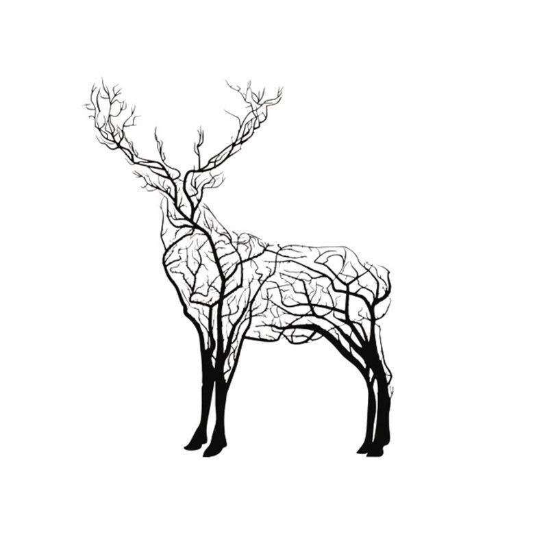 Rustic Wall Decor on Metal, Black, 95cm H x 118cm W x 2cm D