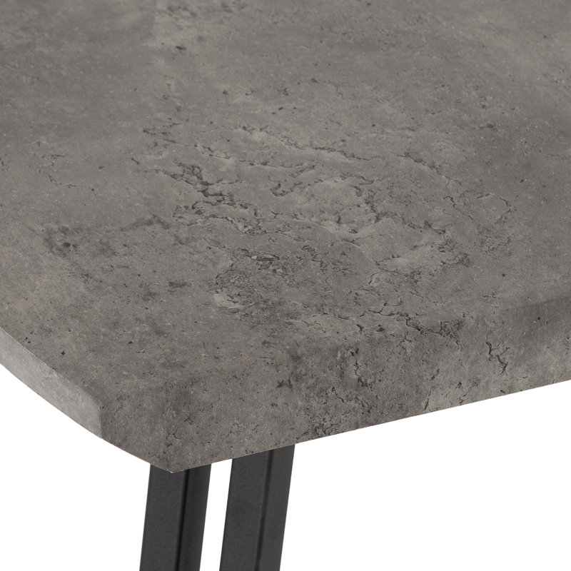 Alexsandra Wave Edge Dining Table, Concrete Grey