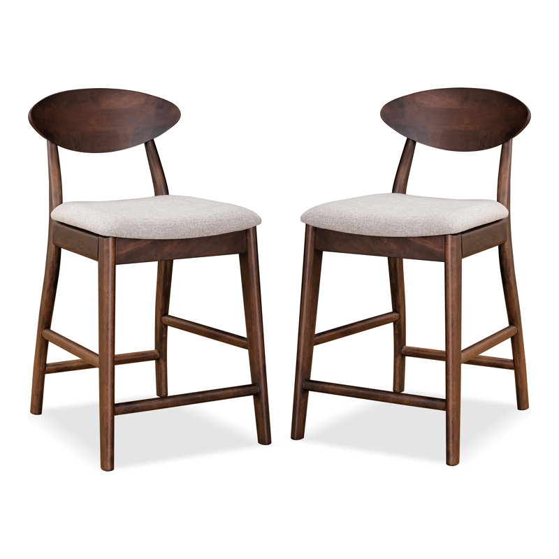 Chaises de salle à manger à hauteur de comptoir en bois massif Rozella