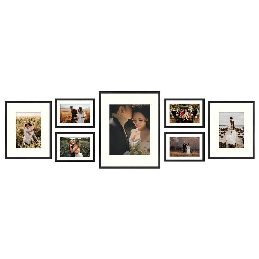 Luray 7 Piece Matte Metal Gallery Picture Frame with Real Glass Set Kelly Clarkson Home