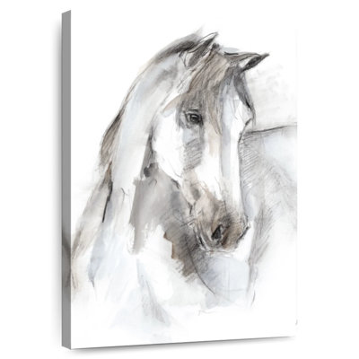 Aquarelle Brampt, étude de chevaux I