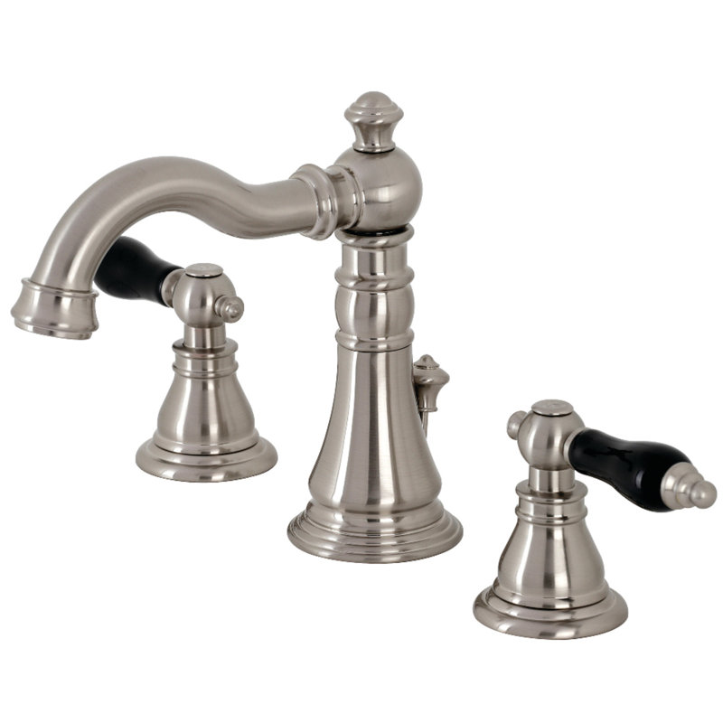 Robinet pour salle de bain espacé avec ensemble de drain fauceture duchess, Nickel brossé