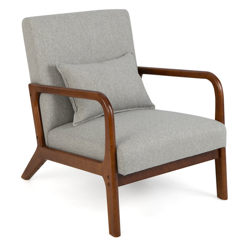 Bertraud Upholstered Armchair, Gray Polyester