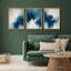 «Blue Abstract Clouds», ensemble de 3 reproductions d'art encadrées inspirées de l'océan avec des tons de marine et de blanc, œuvre d'art contemporaine pour la chambre ou le salon-118383478-118383473