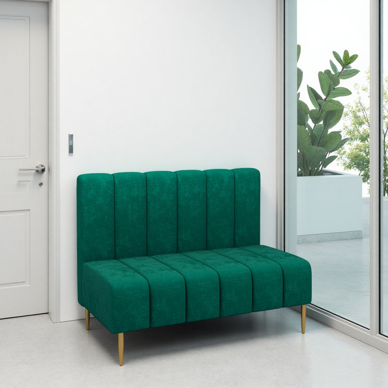 Bancs de réception en velours avec dossier, Vert