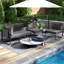 Causeuse de patio avec coussins de siège amovibles et structure en métal avec accoudoirs latéraux