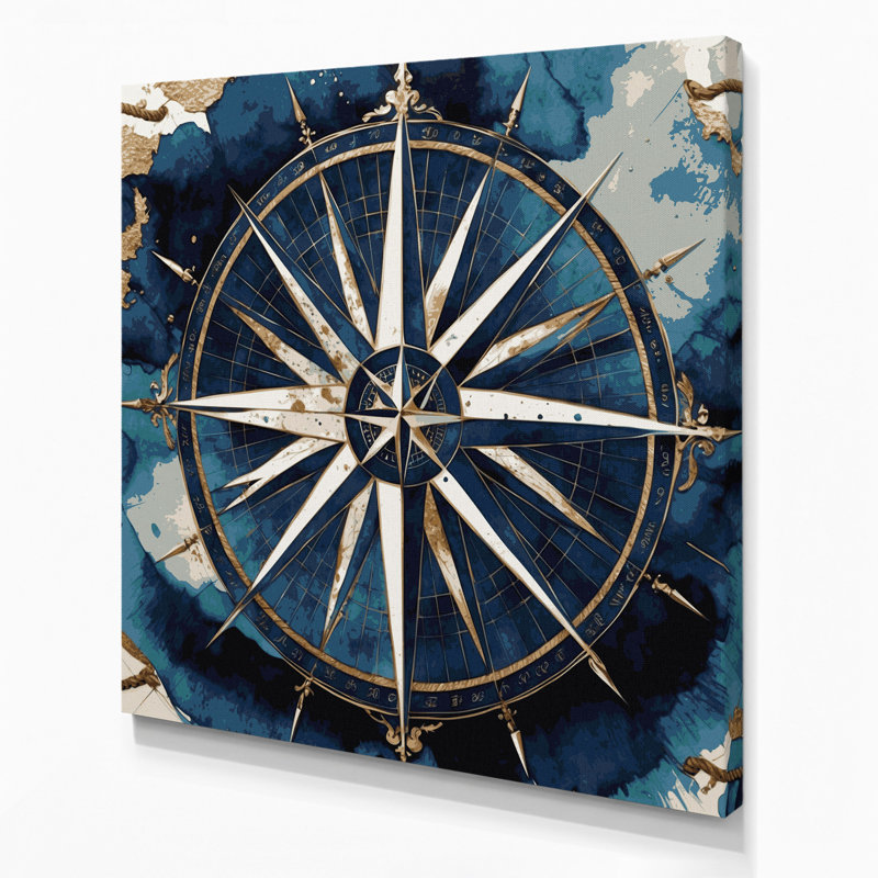 Art nautique sur toile gris, H 8 po x l 8 po