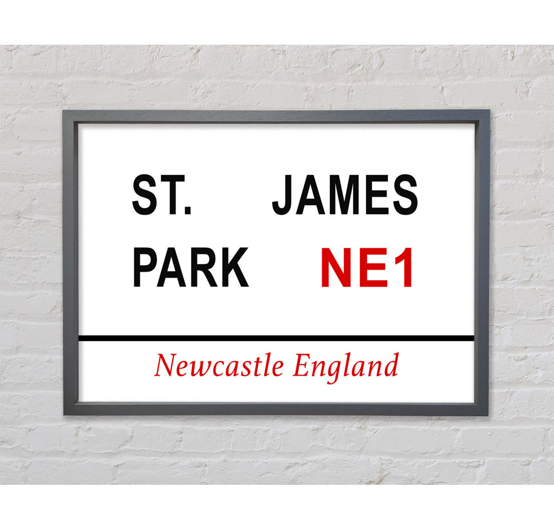 St James Park Signs - Einzelner Bilderrahmen Typografie auf Leinwand