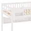 Lit mezzanine en bois avec escalier et garde-robe, tablettes de rangement et espace sous le lit-5025419