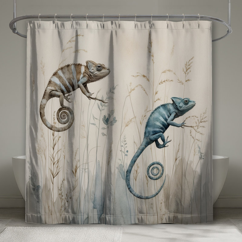 Rideaux de douche rayés en caméléon, L 70 po x H 93 po