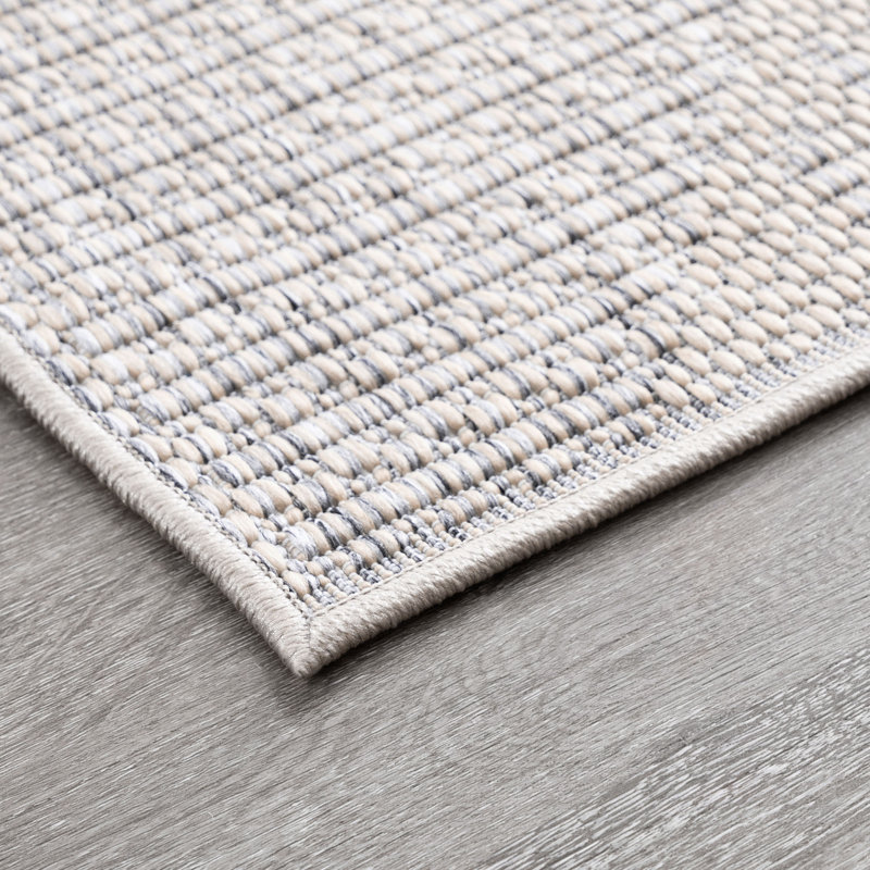 April Geometric Beige & Gray Indoor / Outdoor Area Rug, Runner 2'3" x 7'3"
