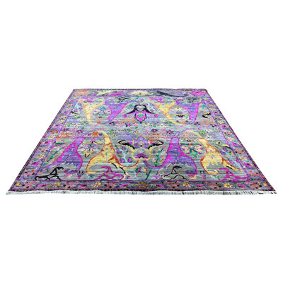 Nazmiyal Collection Transitional Bijar Silk and Wool Jewel Tones Rug 8' x10'